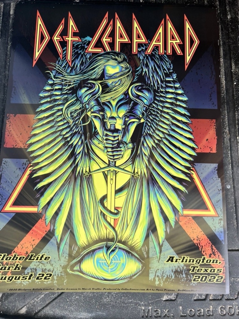 Def Leppard Globe Life Field Arlington TX 8/22/2022 Poster Flynn Prejean Dallas